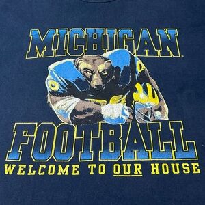 Vintage Michigan Wolverines College Football Mascot Graphic Shirt March Madness